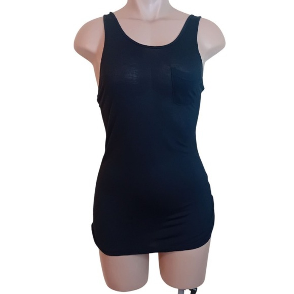 Y2K Women's Costa Blanca Luxe Sheer Casual Lightweight Pocket Tank Top Basic M